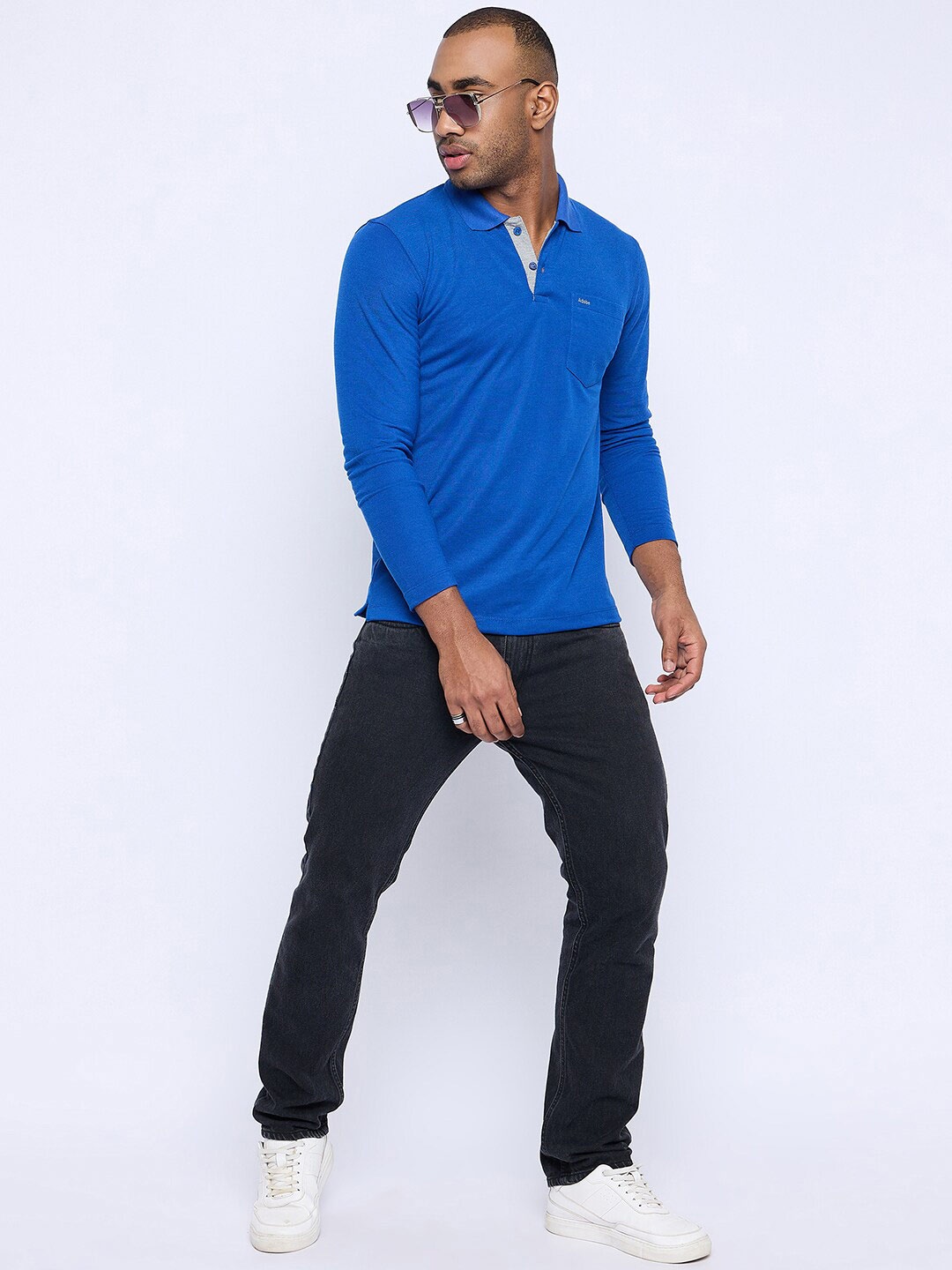 

Adobe Polo Collar Long Sleeves T-shirt, Blue