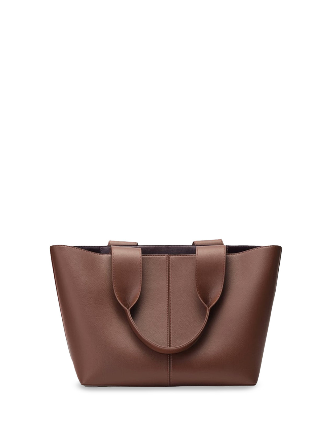 

INKMILAN Leather Oversized Shopper Tote Bag, Brown