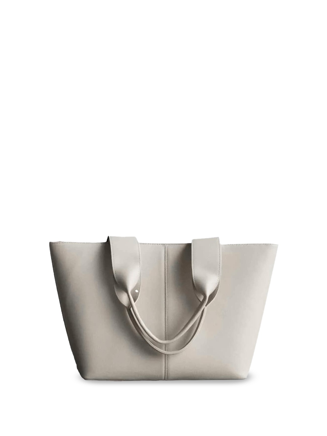 

INKMILAN Leather Oversized Shopper Tote Bag, Cream