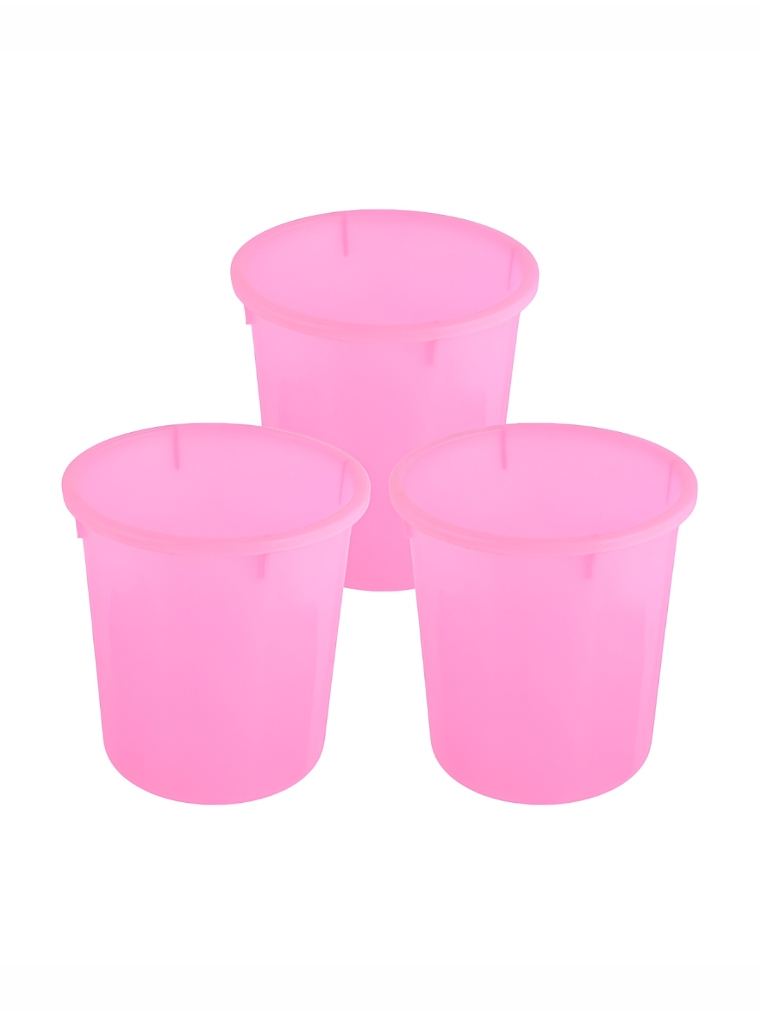 

Kuber Industries Pink 3 Pieces Open Garbage Dustbins 5L