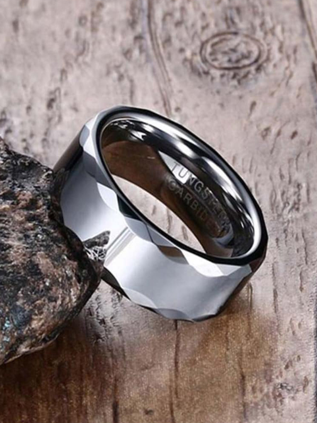 

SALTY men Stainless Steel Ranjha Band Finger Rings, Silver