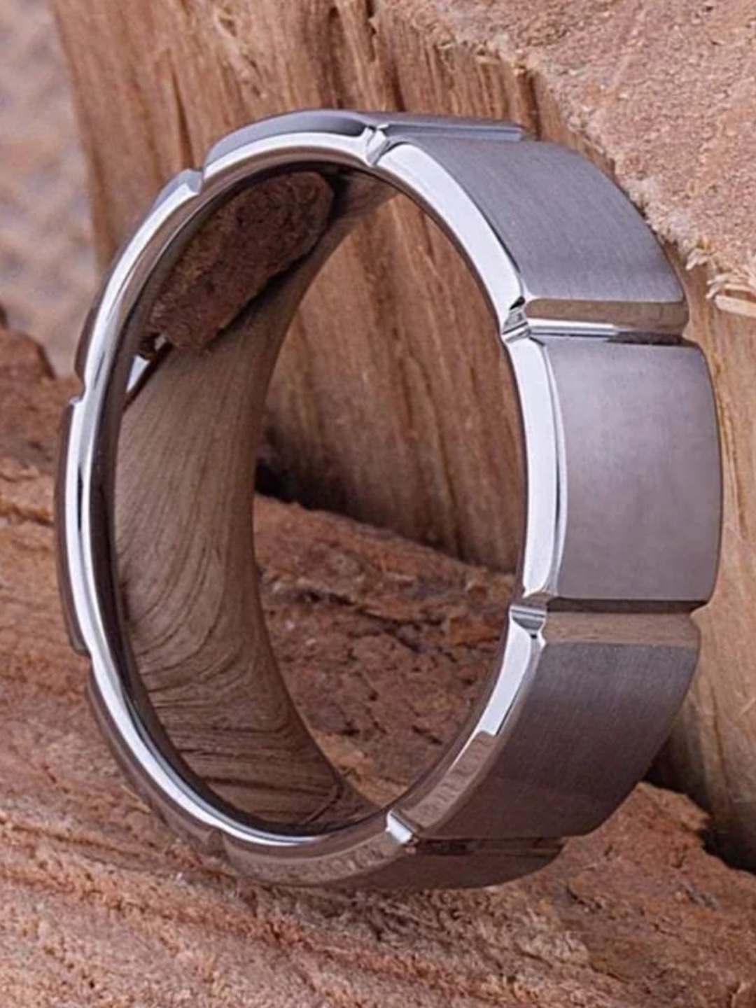 

SALTY Stainless Steel Slick Band Finger Rings, Silver