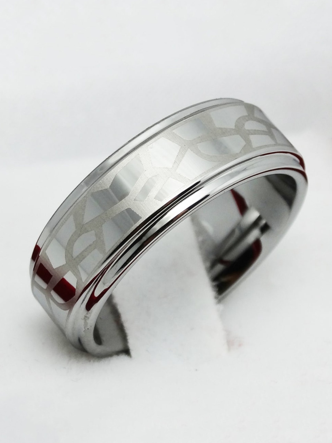 

SALTY Men Stainless Steel Brushed Band Finger Rings, Silver