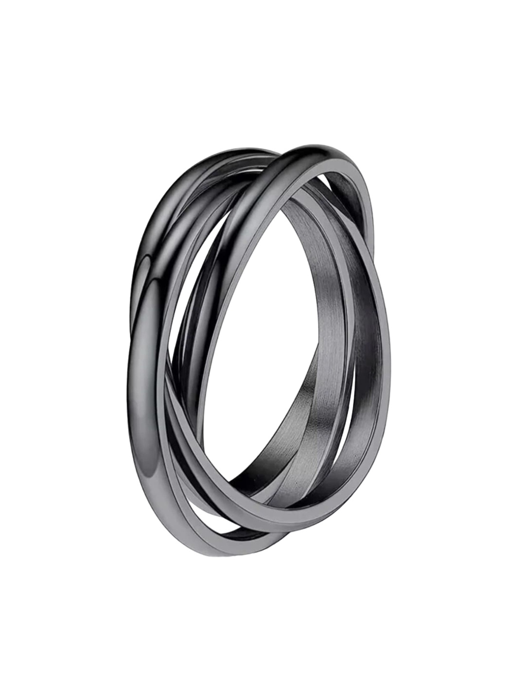 

SALTY Stainless Steel Geometric Finger Ring, Black