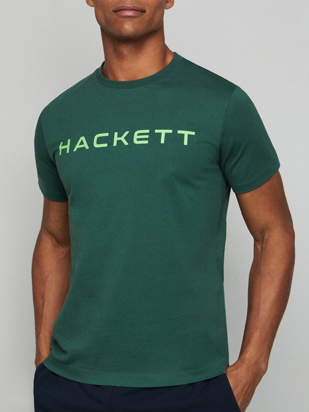 HACKETT LONDON Typography Printed Cotton T-shirt, Green
