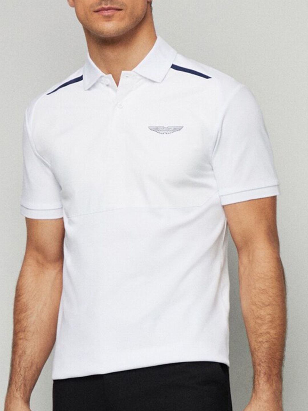 

HACKETT LONDON Polo Collar Cotton Slim Fit T-shirt, White