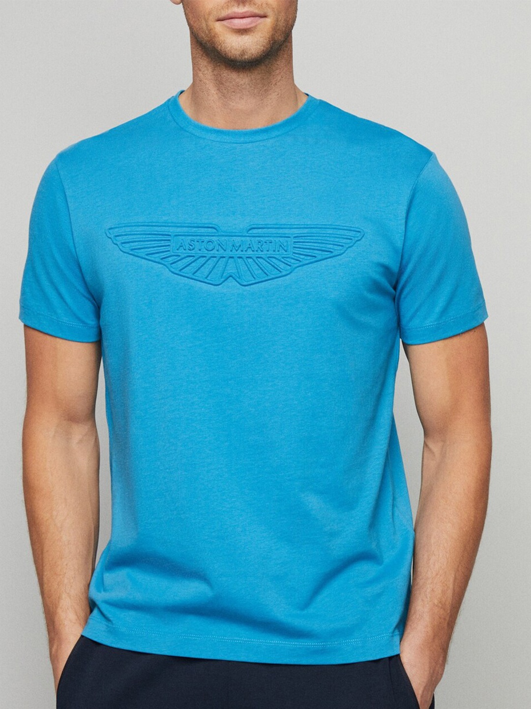 

HACKETT LONDON Embossed Cotton T-shirt, Blue