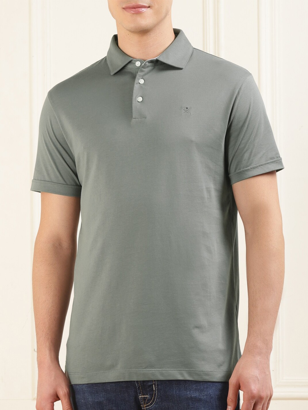 

HACKETT LONDON Polo Collar Cotton T-shirt, Khaki