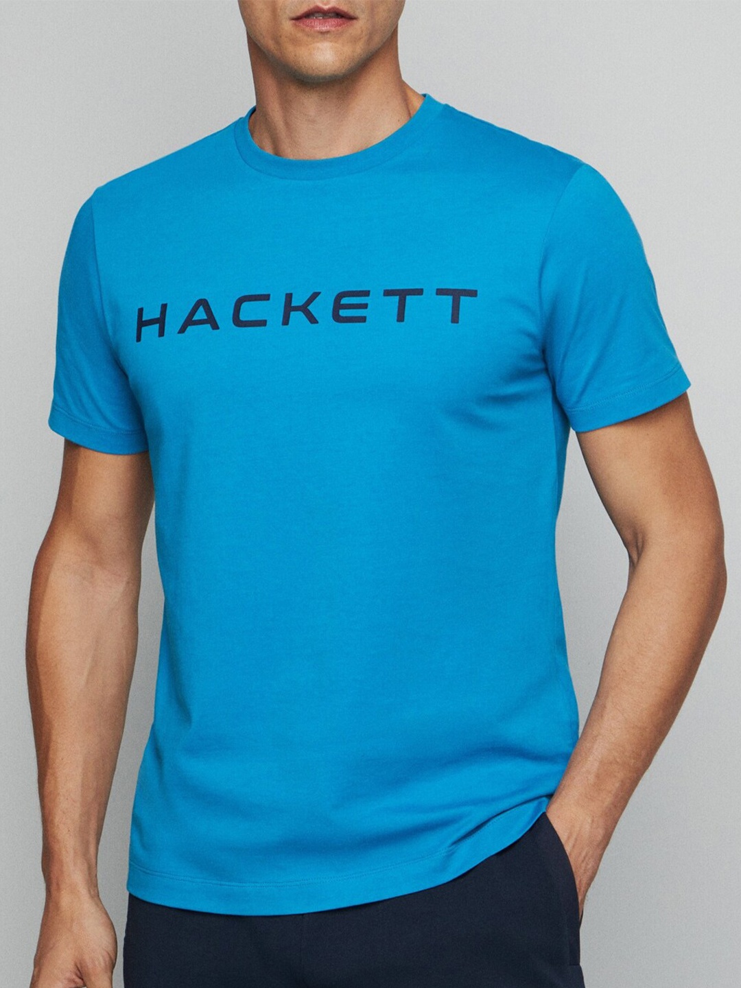 

HACKETT LONDON Typography Printed Cotton T-shirt, Blue