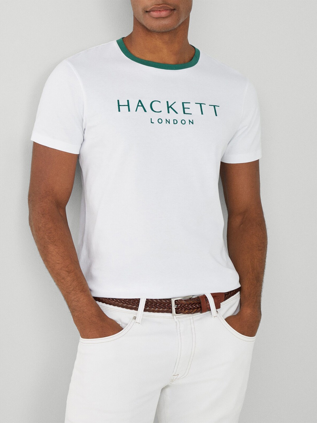 

HACKETT LONDON Polo Collar Cotton T-shirt, White