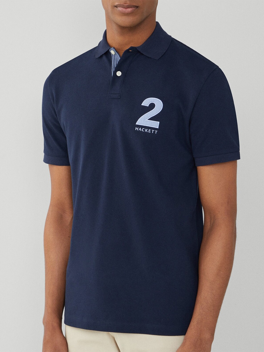 

HACKETT LONDON Polo Collar Cotton T-shirt, Navy blue