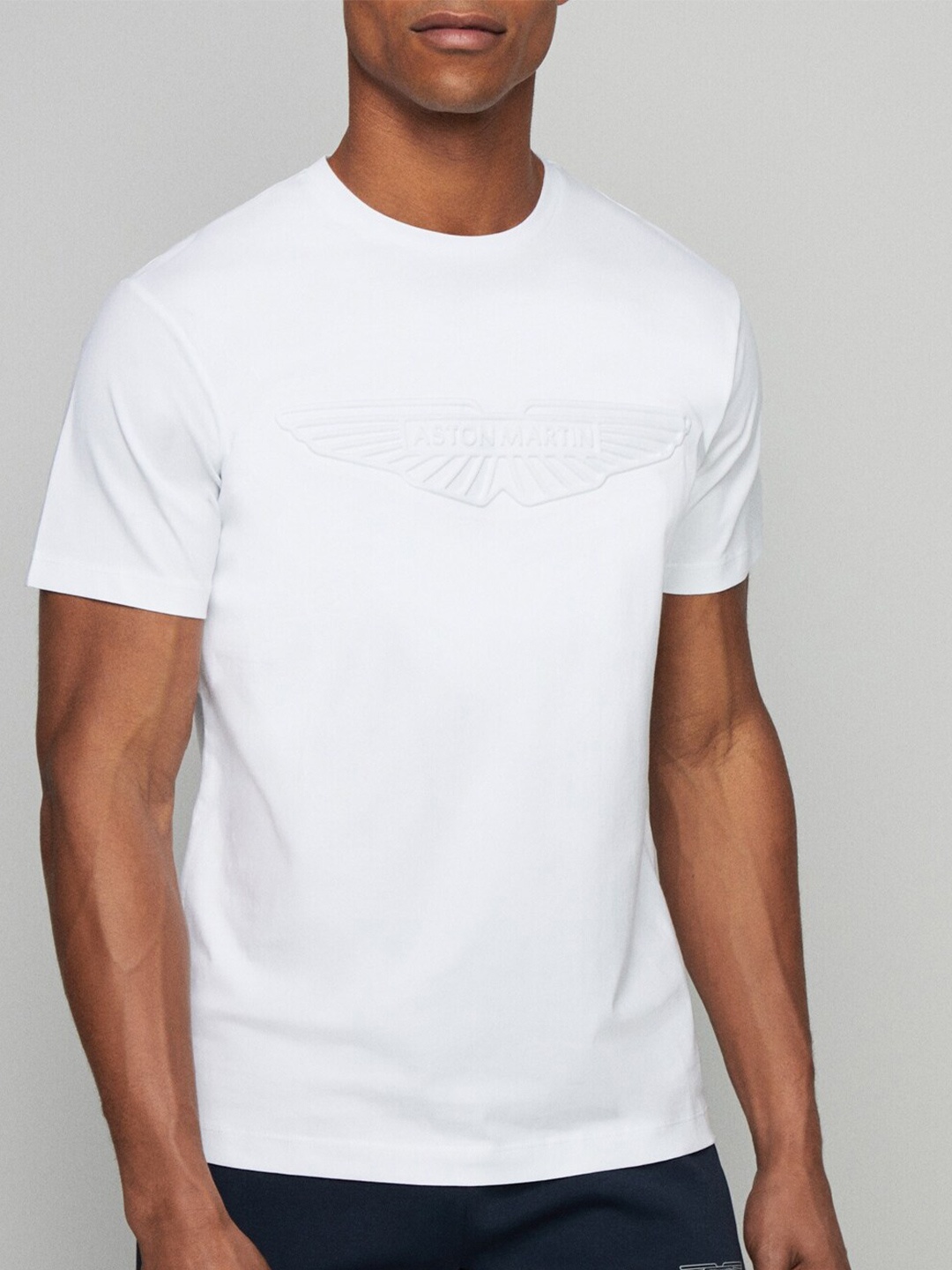 

HACKETT LONDON Round Neck Short Sleeves Cotton Casual T-shirt, White