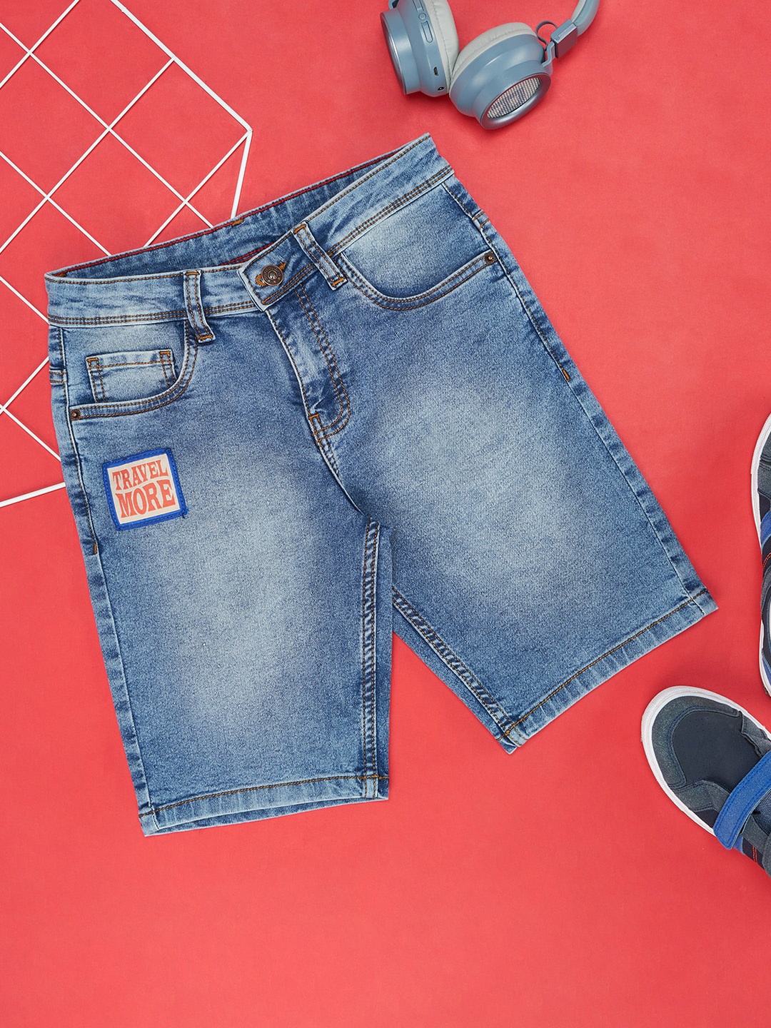 

Pantaloons Junior Boys Washed Denim Shorts, Blue