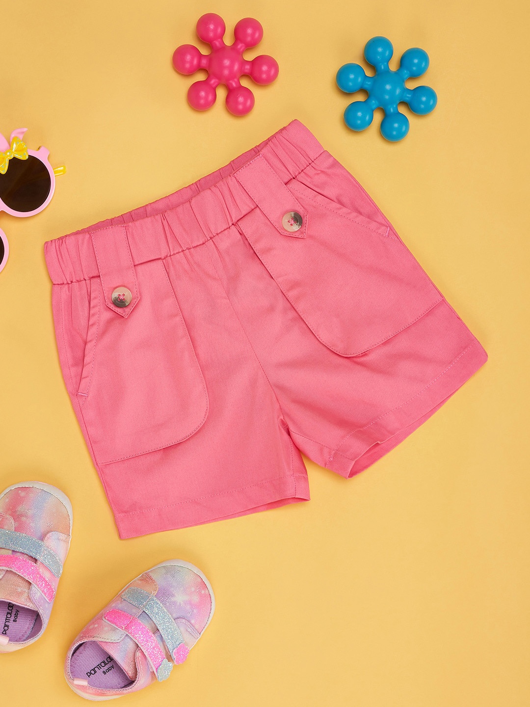 

Pantaloons Baby Infant Girls Mid-Rise Regular Shorts, Pink