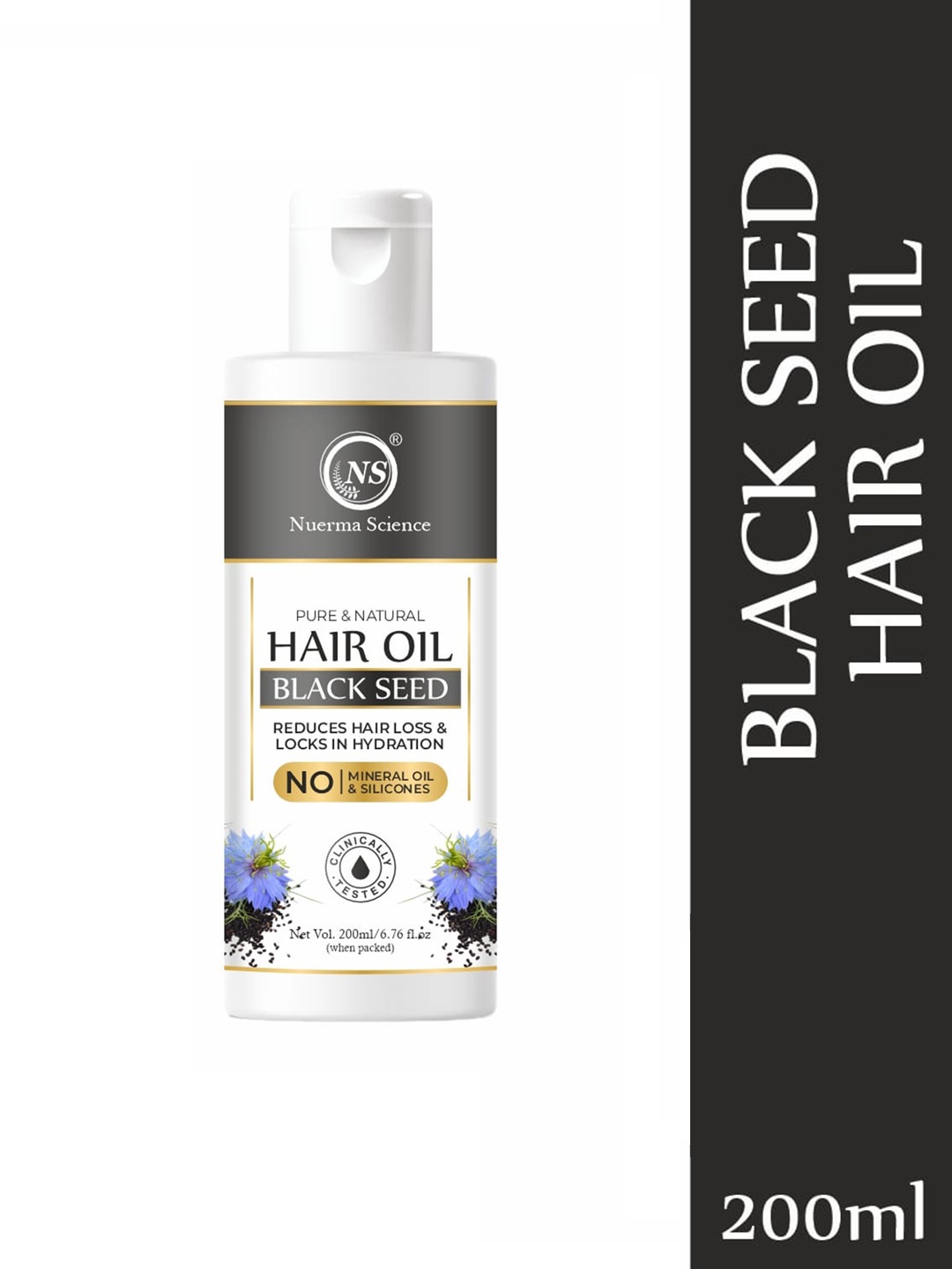 

Nuerma Science Pure & Natural Black Seed Hair Oil - 200 ml, White