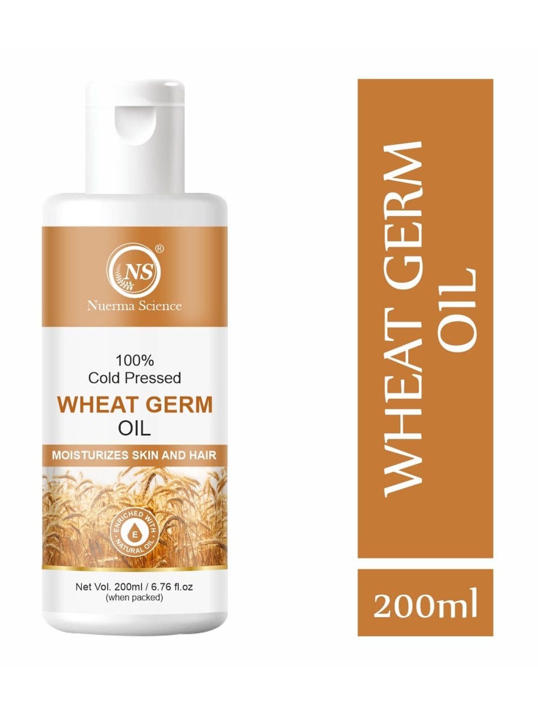 

Nuerma Science 100% Cold Pressed Wheat Germ Hair Oil - 200 ml, Orange