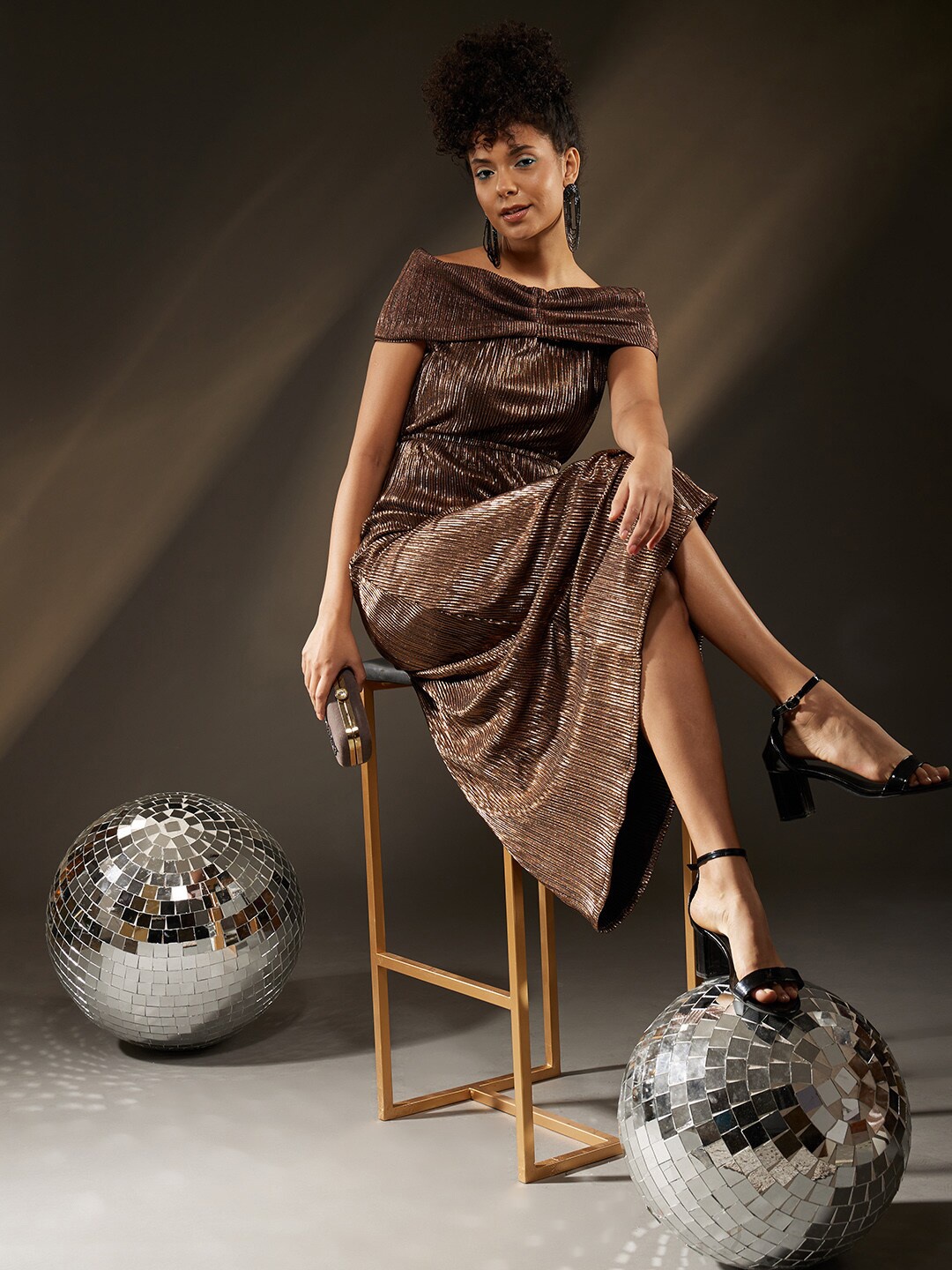 

BAESD Satin Maxi Dress, Gold