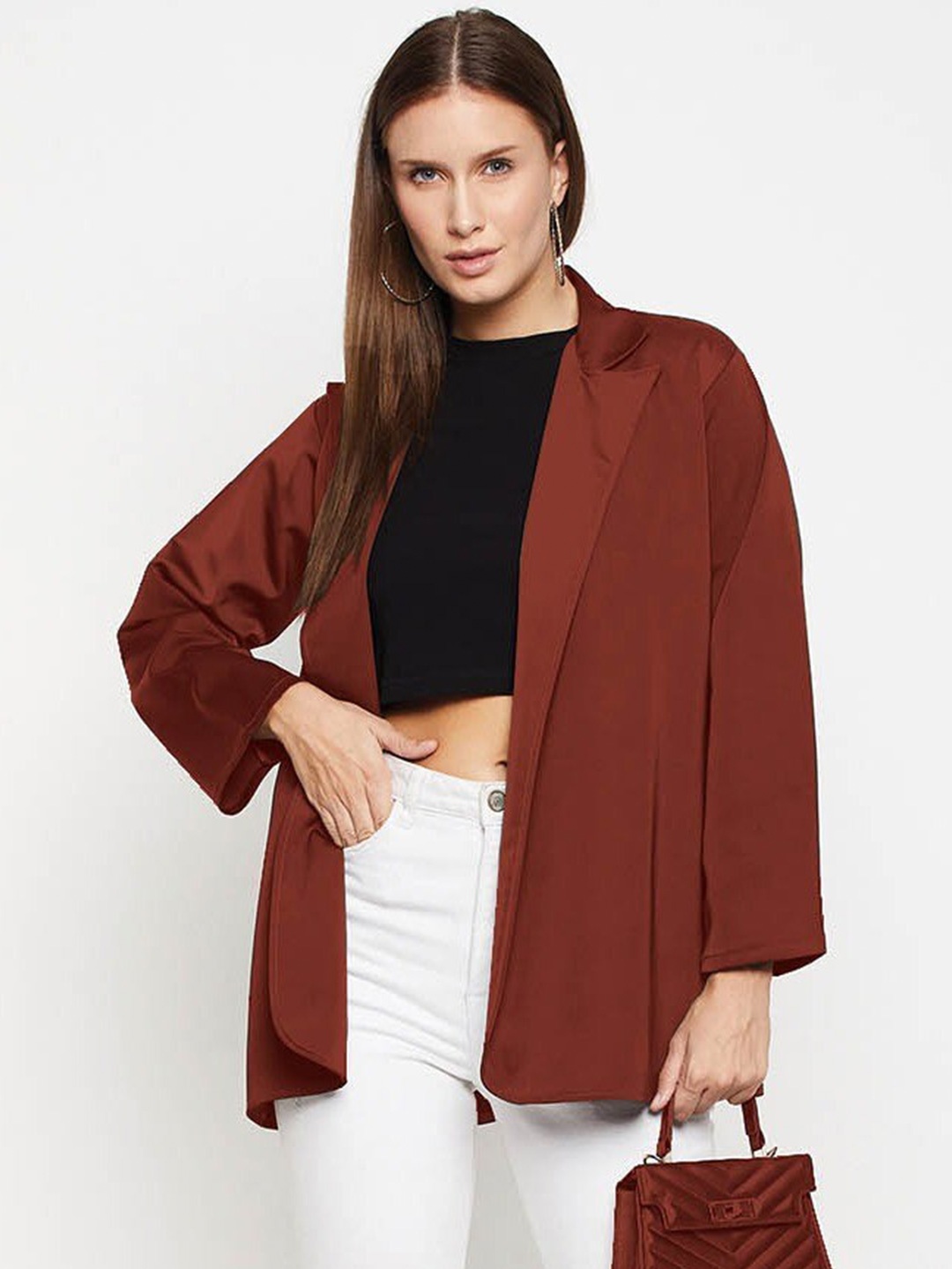 

Fashfun Women Open Front Shrug, Brown