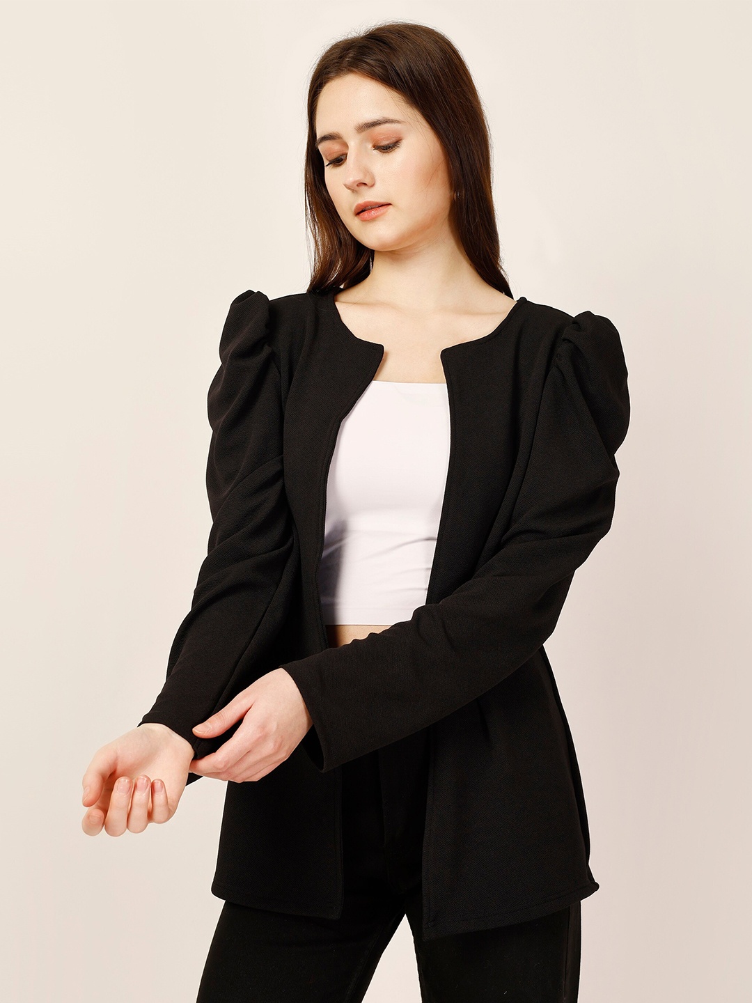 

Fashfun Women Open Front Shrug, Black