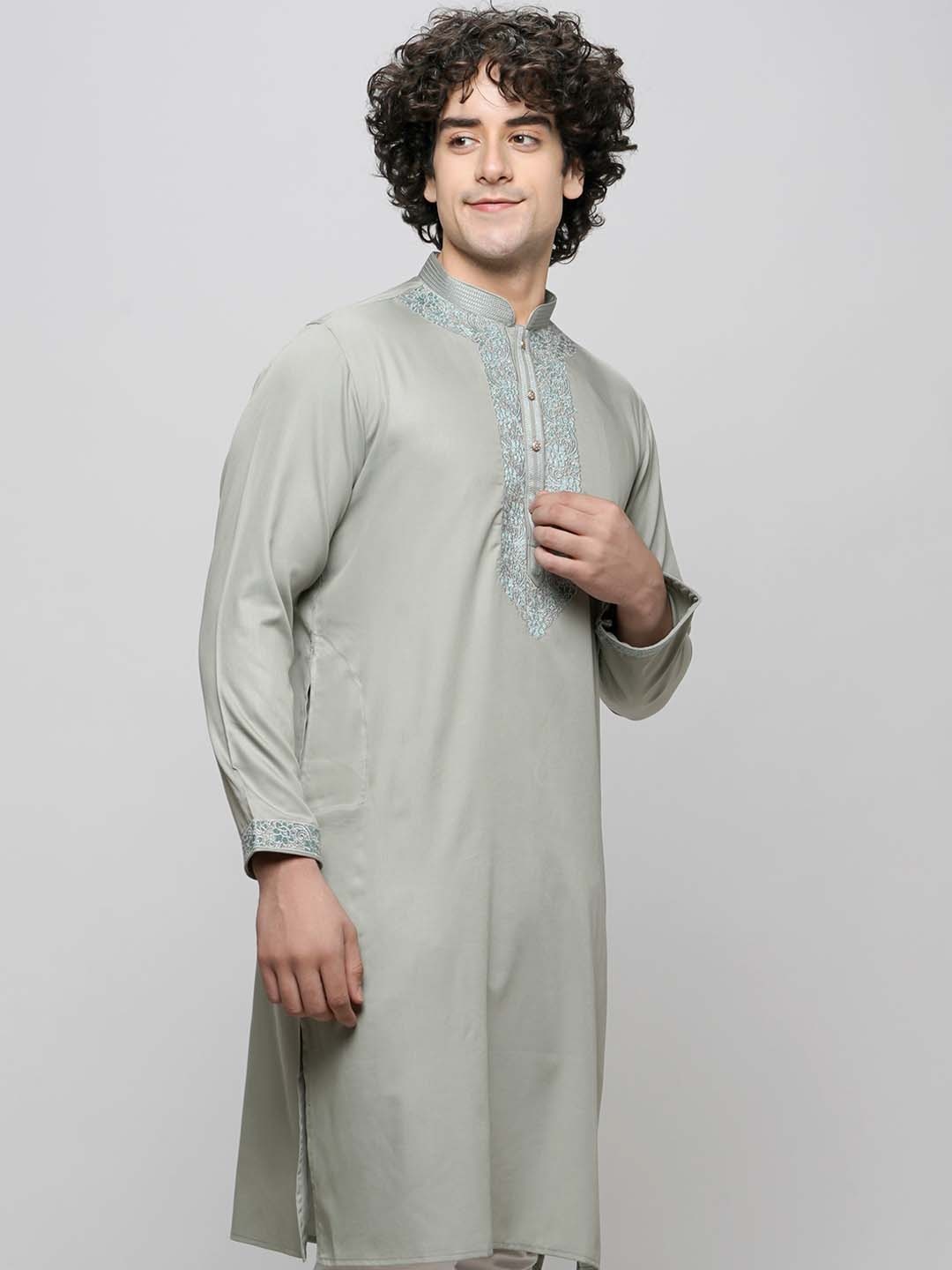 

MAAHI FABS Embroidered Thread Work Kurta, Blue