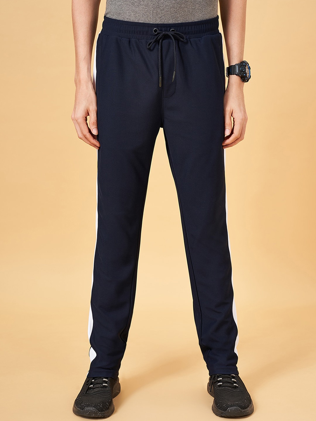

Ajile by Pantaloons Men Slim-Fit Mid-Rise Track Pant, Navy blue
