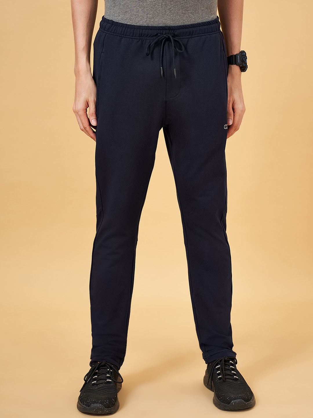 

Ajile by Pantaloons Men Slim Fit Mid-Rise Track Pant, Navy blue