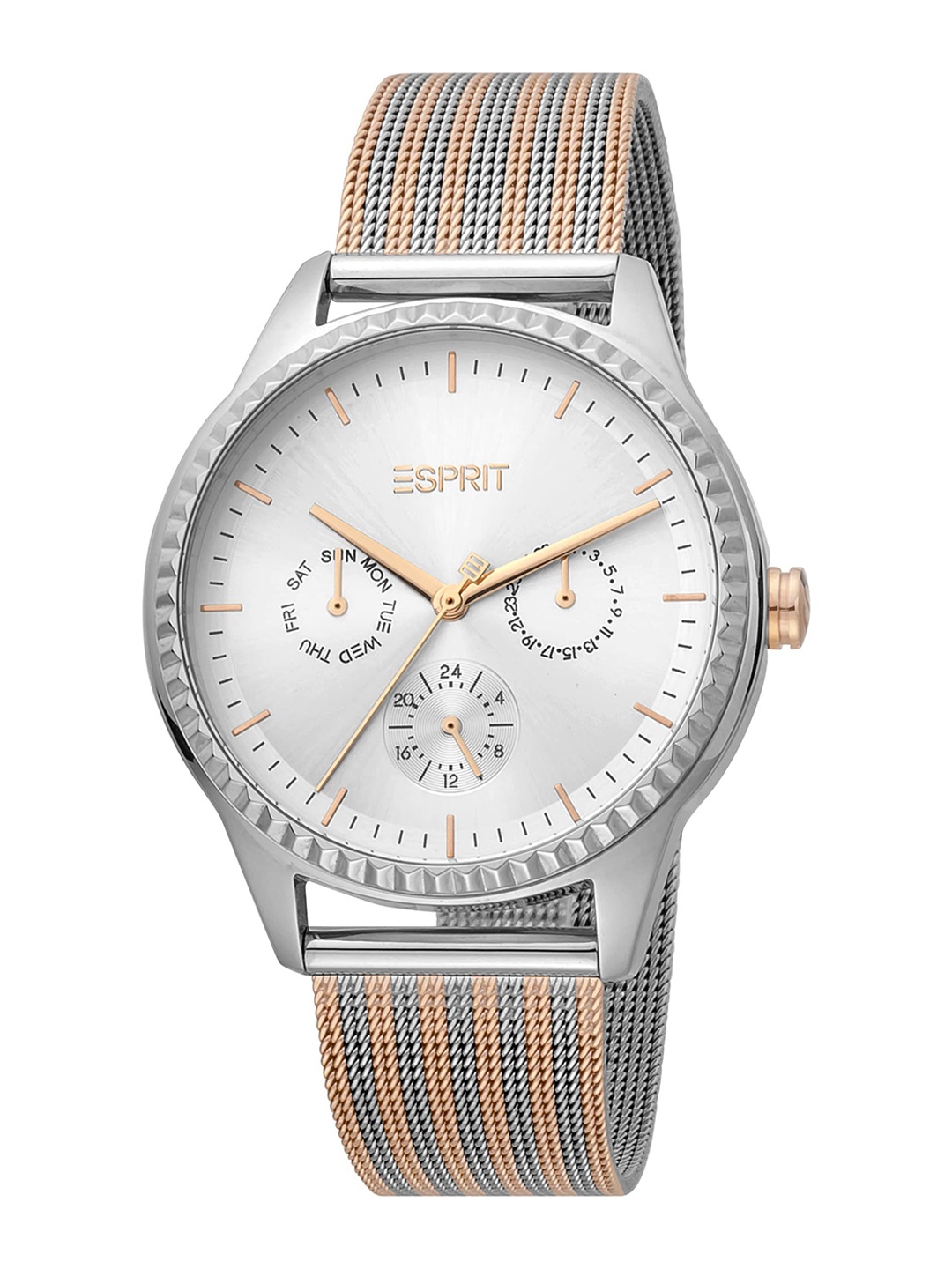 

ESPRIT Women Embellished Dial & Stainless Steel Straps Analogue Watch ES1L220M0055, Silver