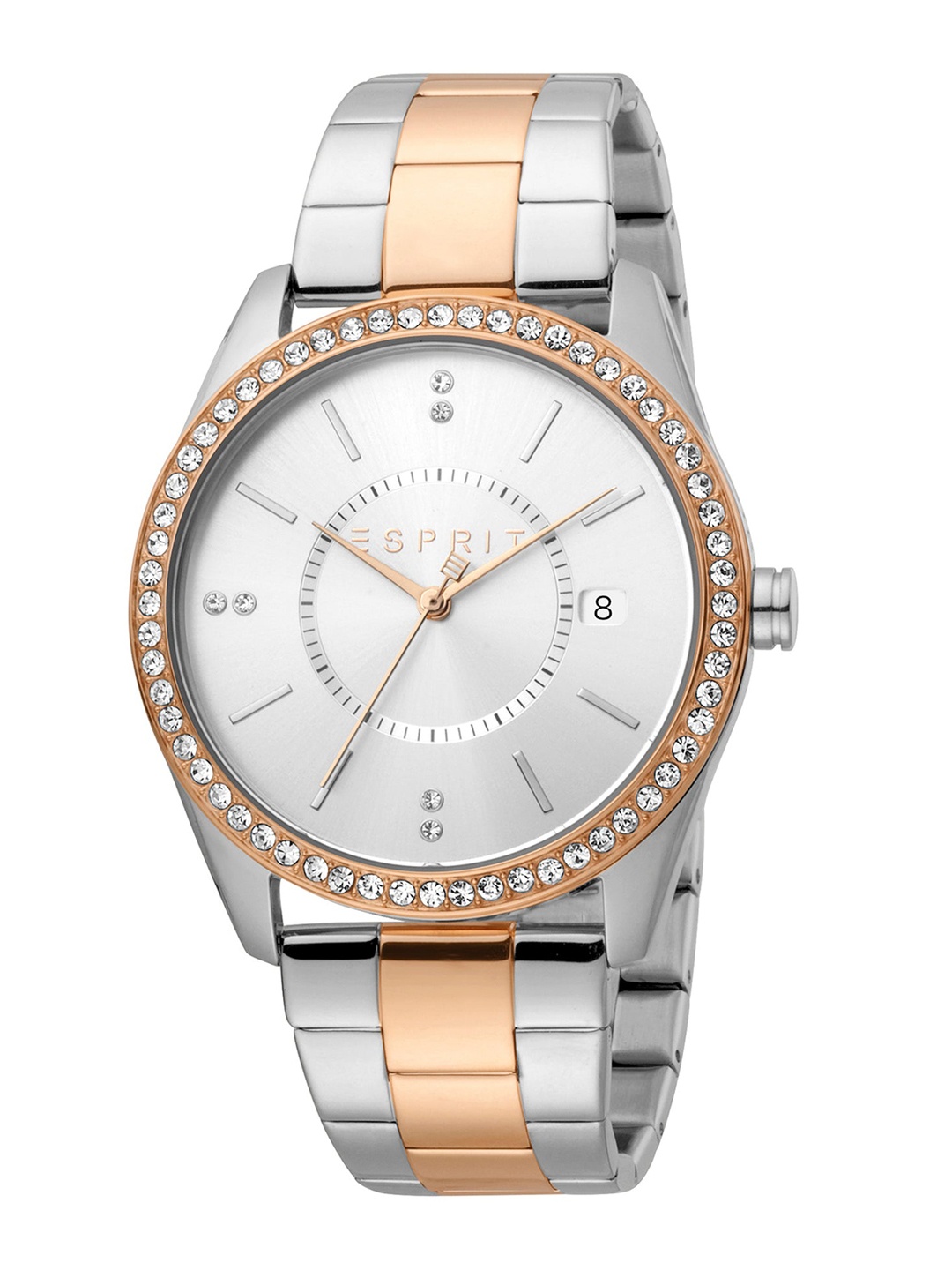 

ESPRIT Women Embellished Dial & Stainless Steel Straps Analogue Watch ES1L196M0105, Silver