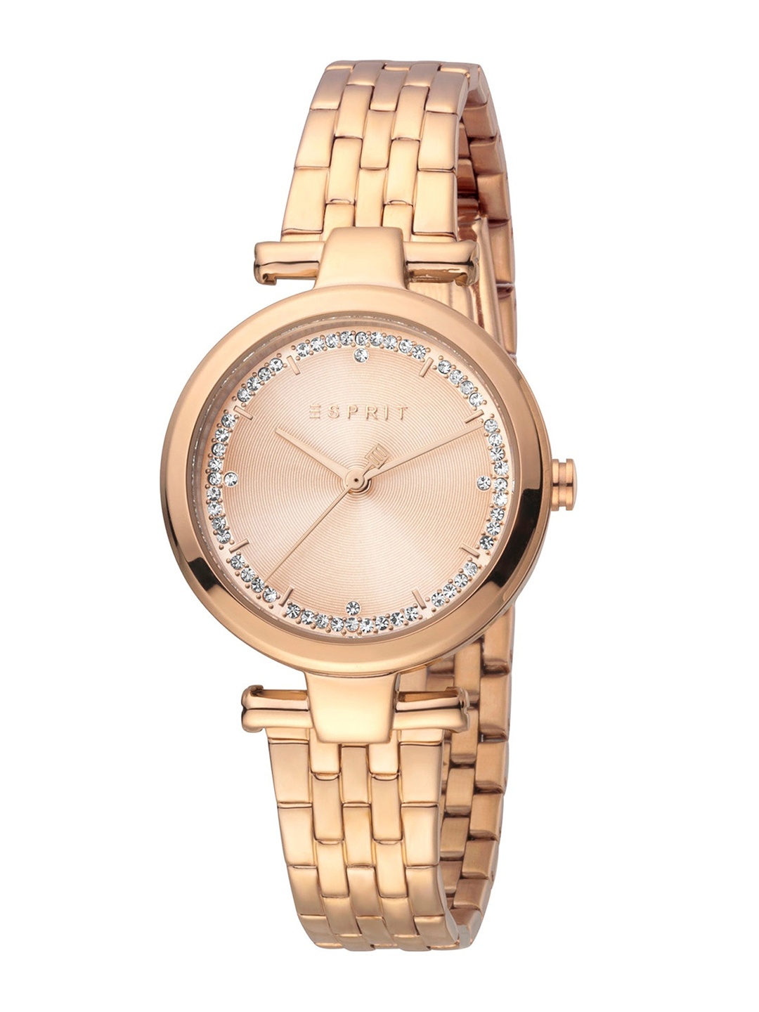 

ESPRIT Women Embellished Dial & Stainless Steel Bracelet Style Analogue Watch ES1L203M0085, Rose gold
