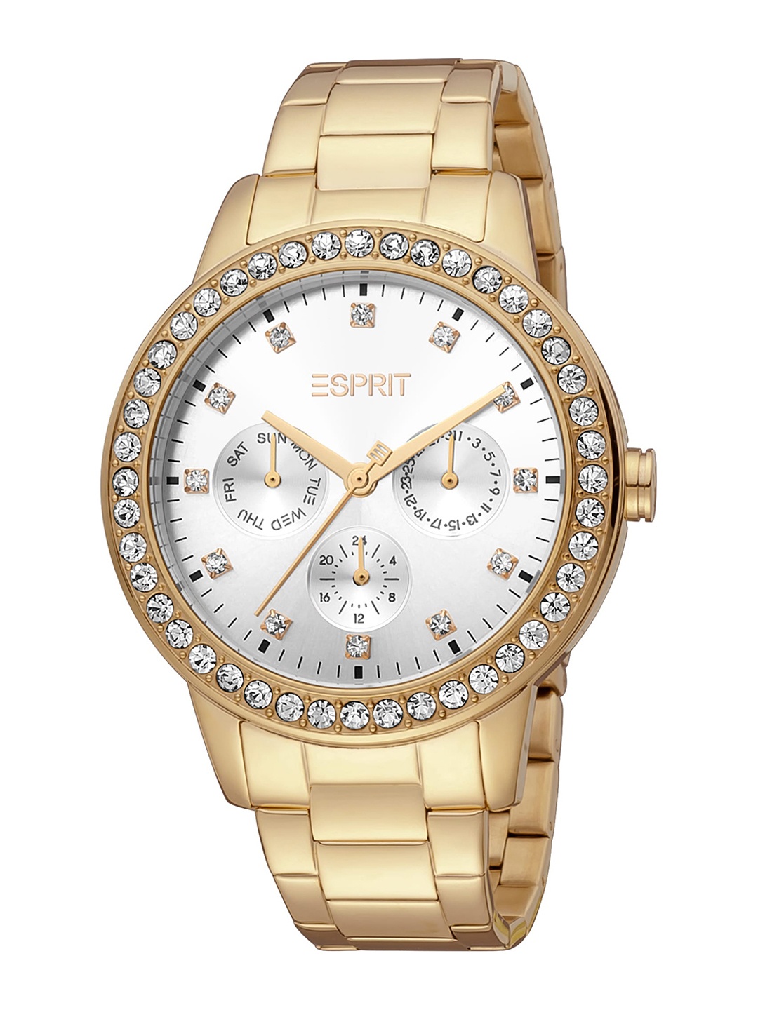 

ESPRIT Women Embellished Dial Bracelet Style Straps Analogue Watch ES1L311M0055, Silver