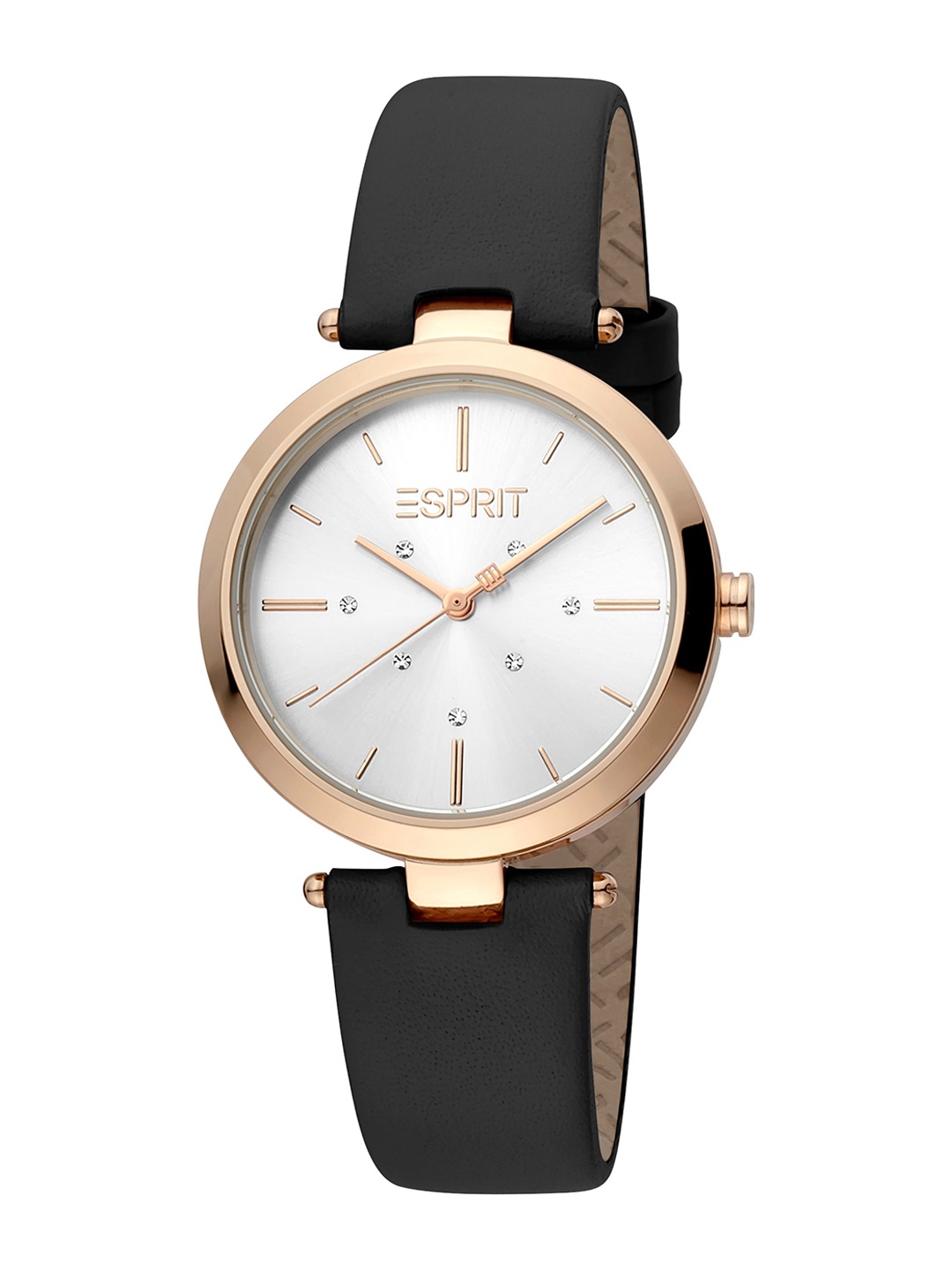 

ESPRIT Women Textured Dial & Leather Straps Analogue Watch ES1L283L0035, Black