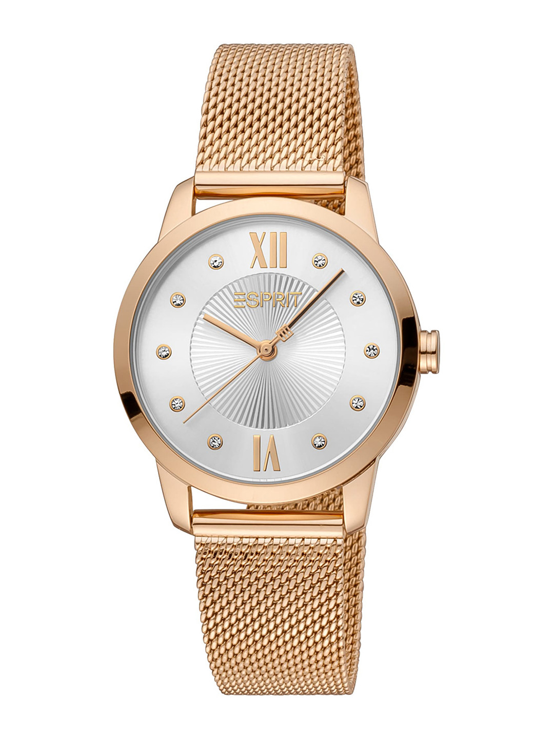 

ESPRIT Women Embellished Dial & Stainless Steel Bracelet Style Analogue Watch ES1L276M1125, Rose gold