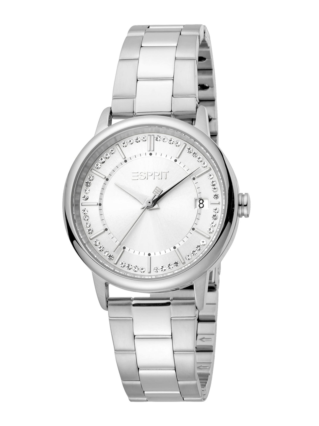 

ESPRIT Women Embellished Dial & Stainless Steel Analogue Watch ES1L181M2045, Silver