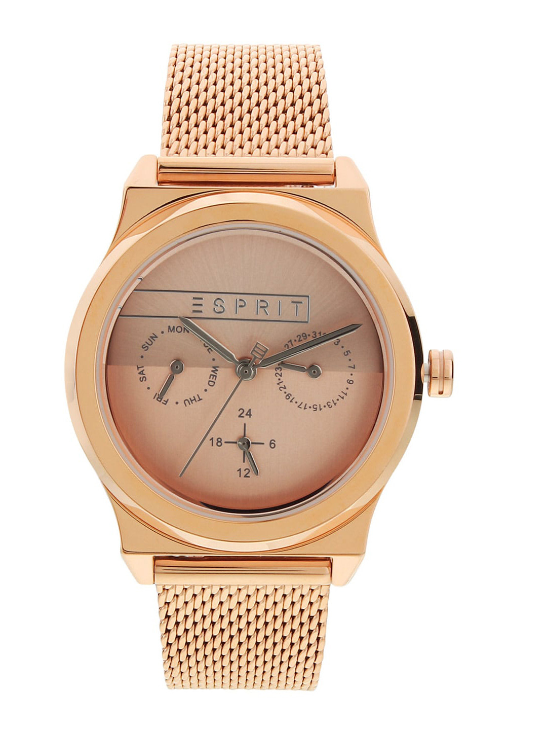 

ESPRIT Women Dial & Stainless Steel Bracelet Style Straps Analogue Watch ES1L077M0065, Rose gold