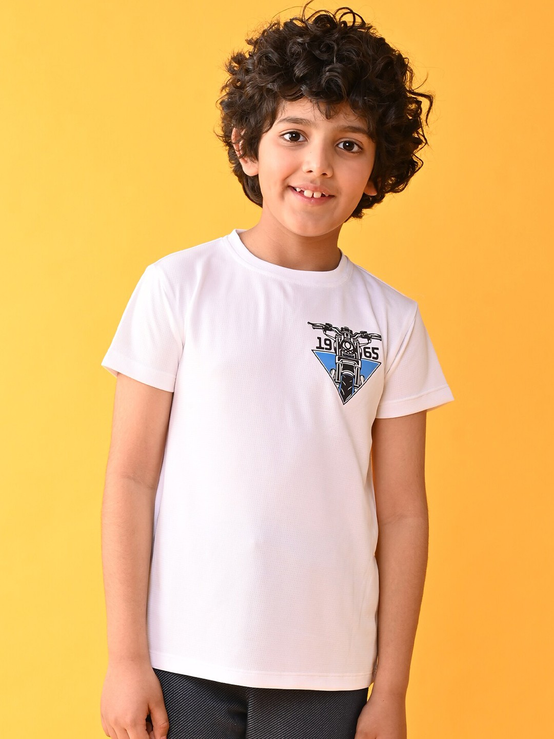 

Anthrilo Boys Graphic Printed Short Sleeves Round Neck Regular T-shirt, White