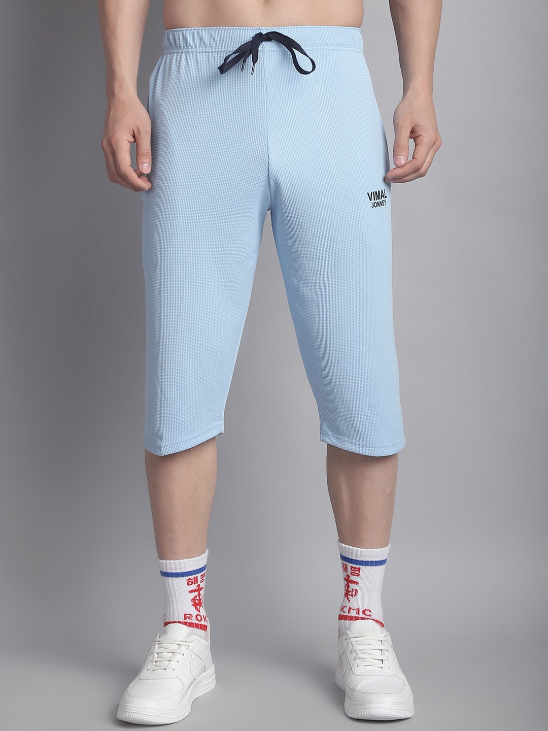 

MACK JONNEY Men Mid-Rise Sports Shorts, Blue