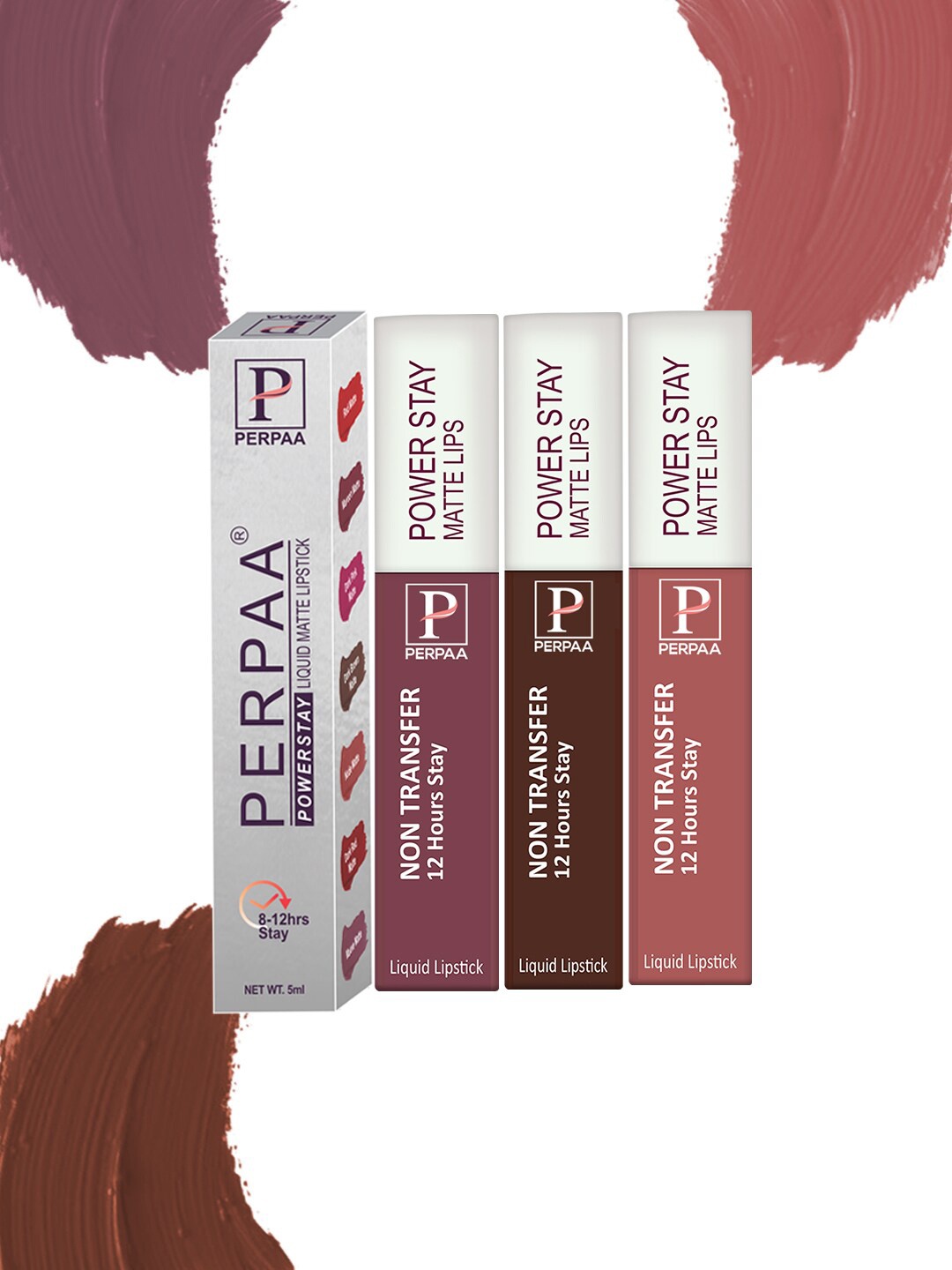 

PERPAA Set Of 3 Power Stay Long Lasting Liquid Matte Lipstick - 5ml Each-16-23-21, Multi