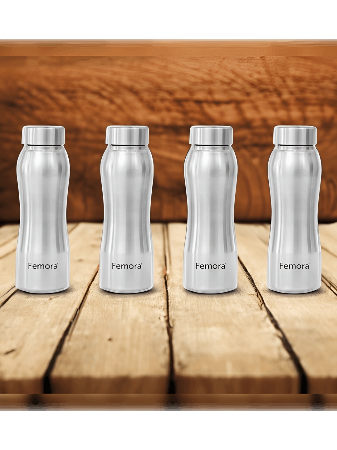 

Femora Silver-Toned 4 Pieces Stainless Steel Single Wall Vacuum Water Bottle 750ml each