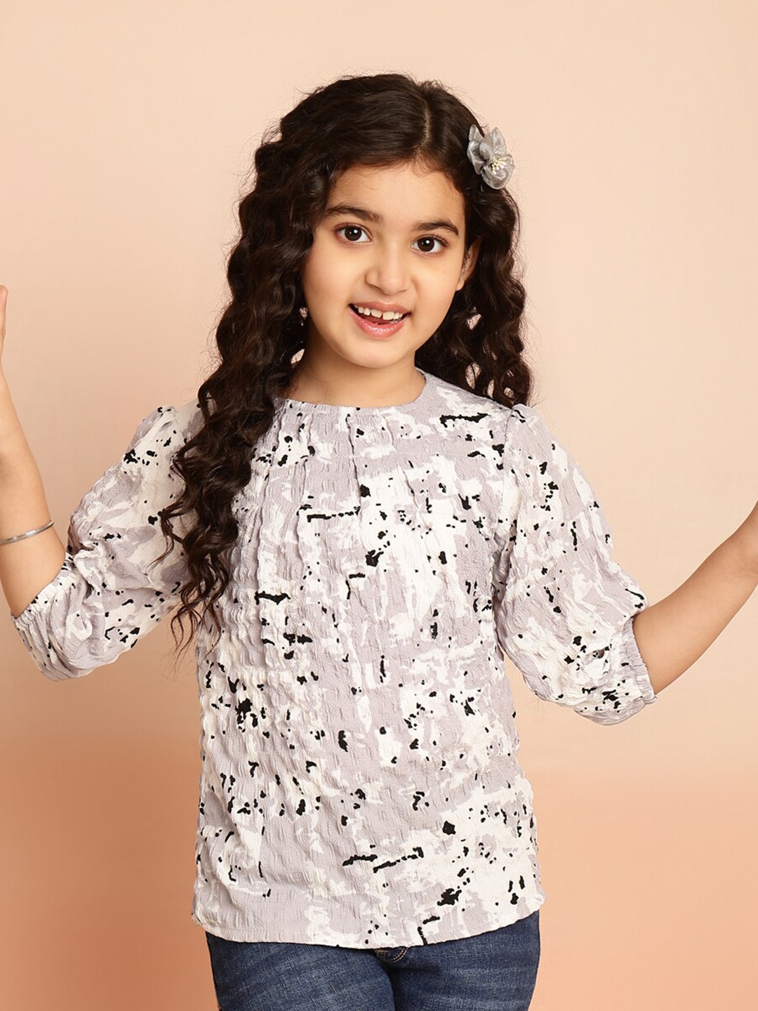 

BAESD Girls Conversational Printed Top, Grey