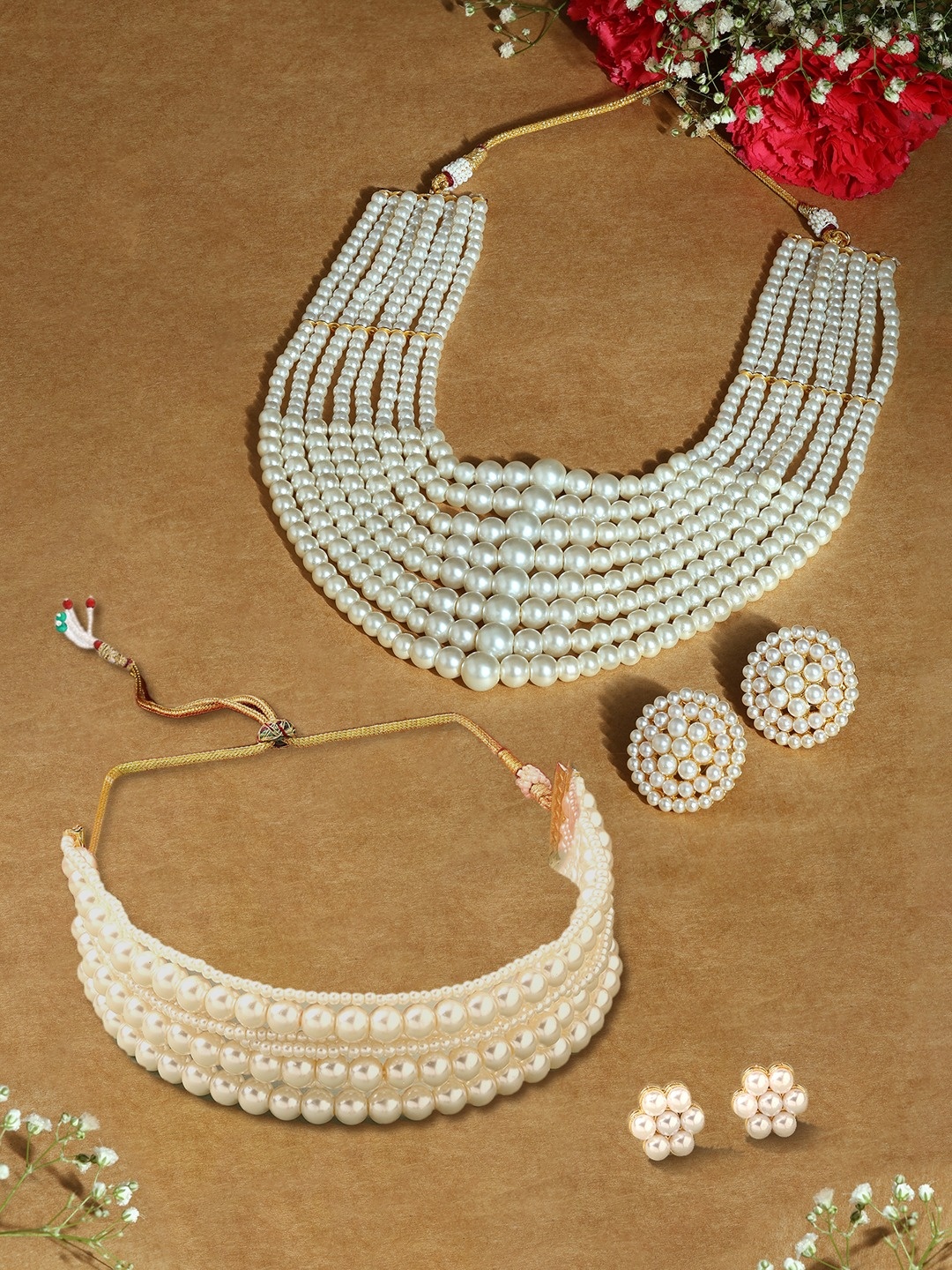 

Zaveri Pearls Gold-Plated Beaded Jewellery Set