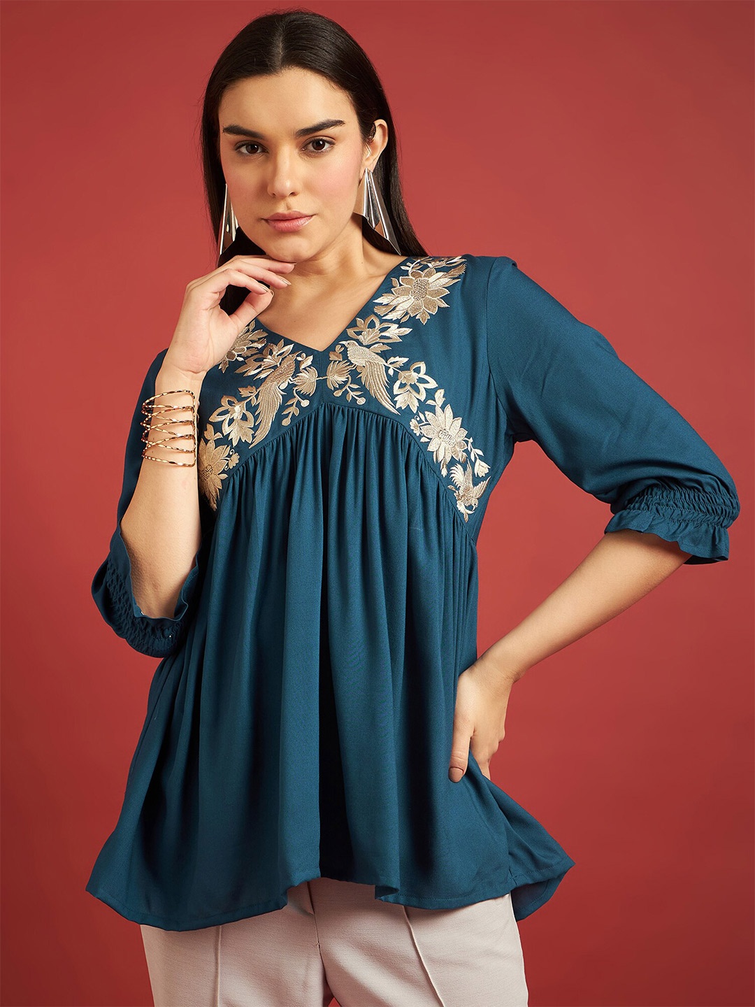 

all about you Styled Back Top, Navy blue