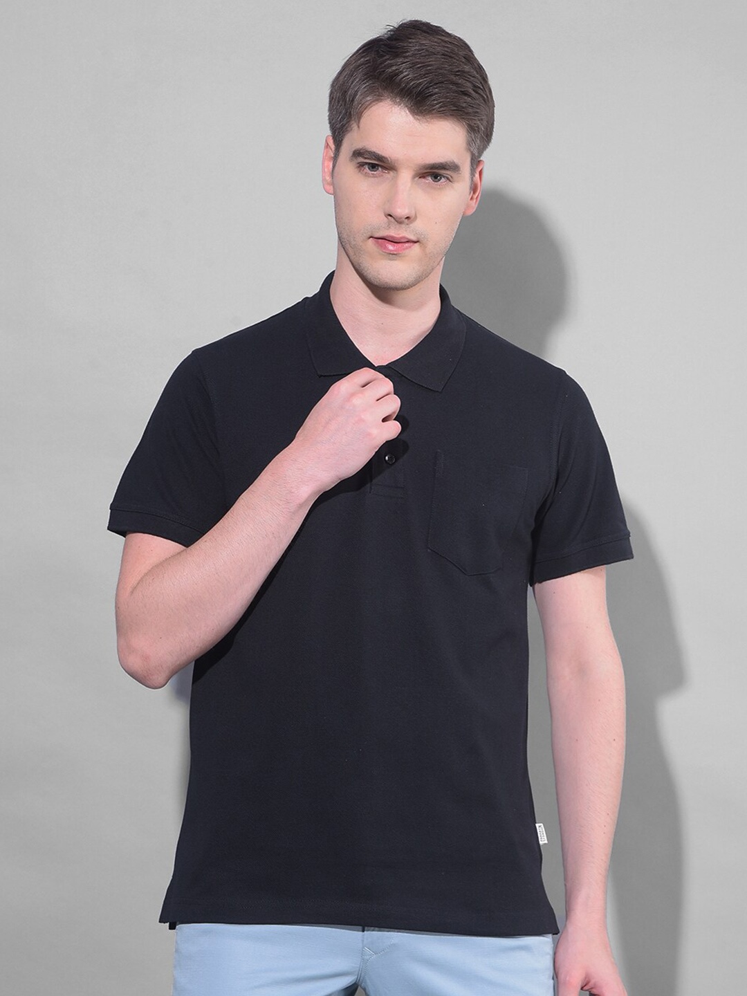 

Canary London Polo Collar Cotton Slim Fit T-shirt, Black