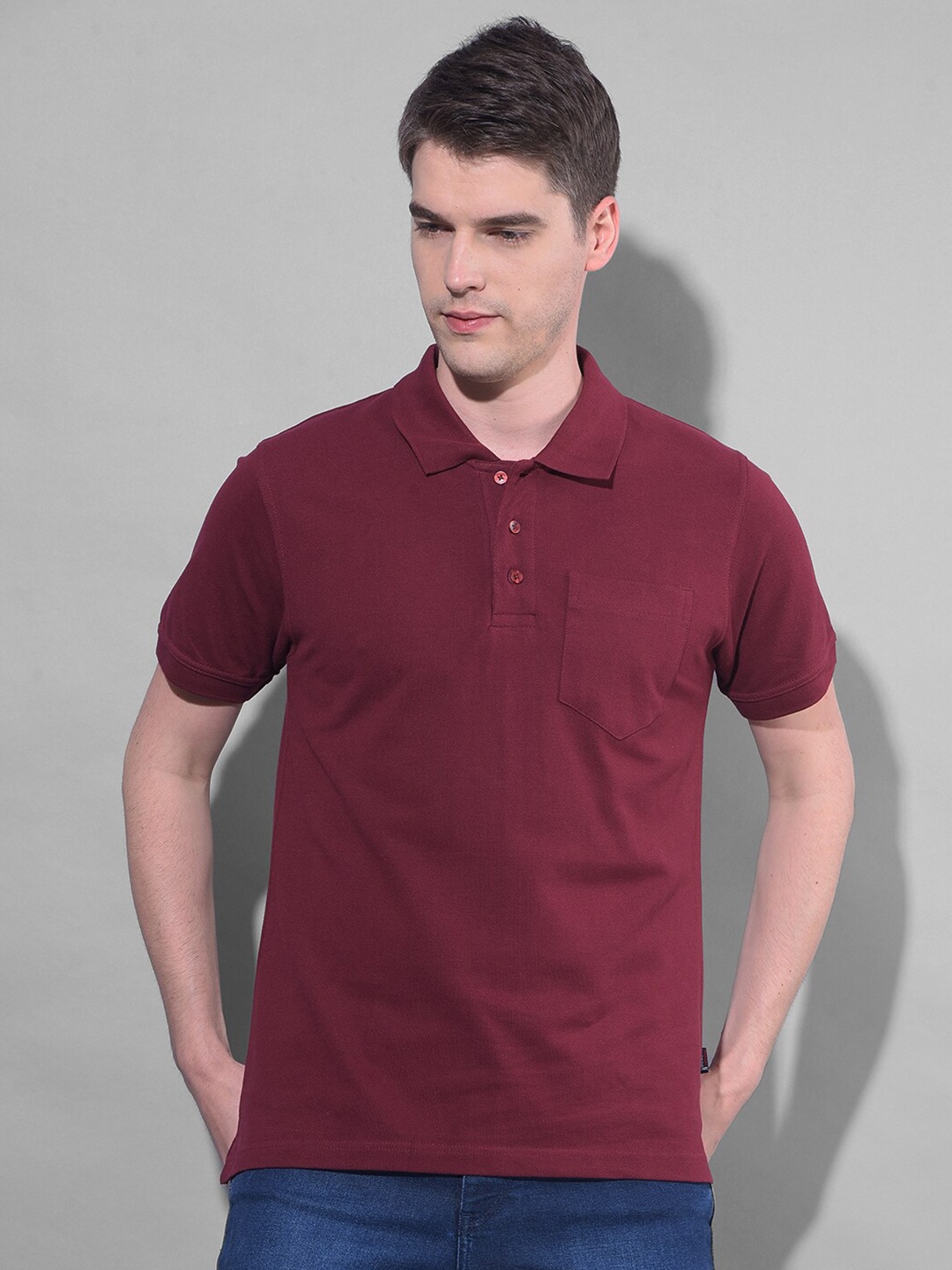 

Canary London Polo Collar Cotton Slim Fit T-shirt, Maroon