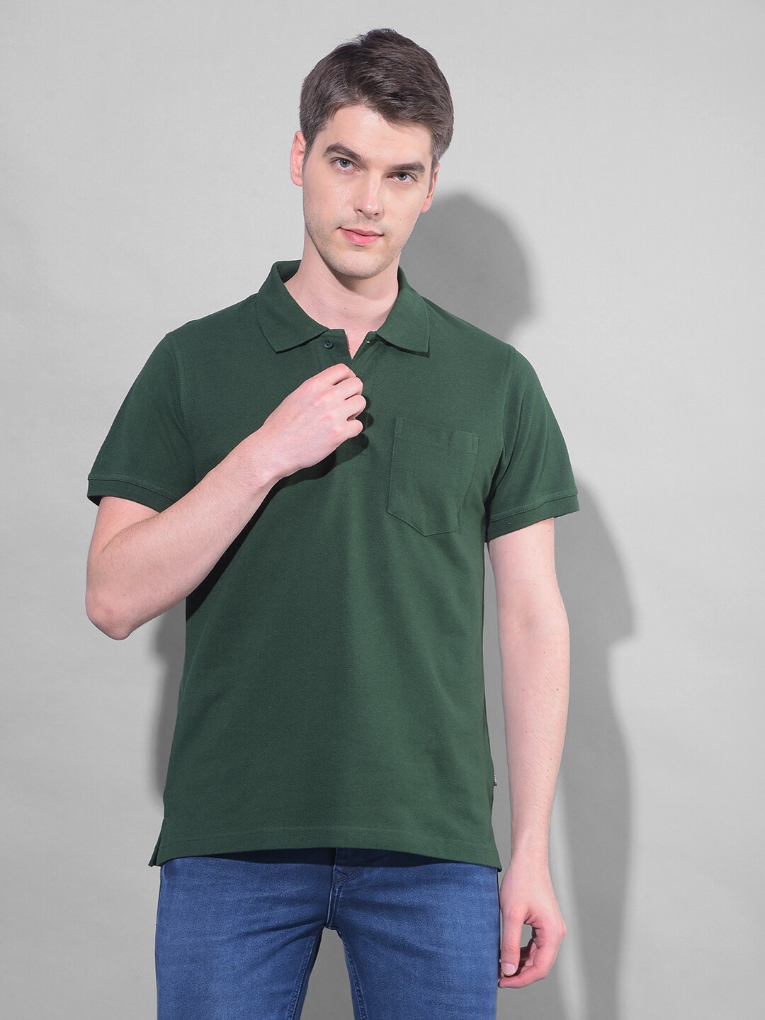 

Canary London Polo Collar Cotton Slim Fit T-shirt, Olive