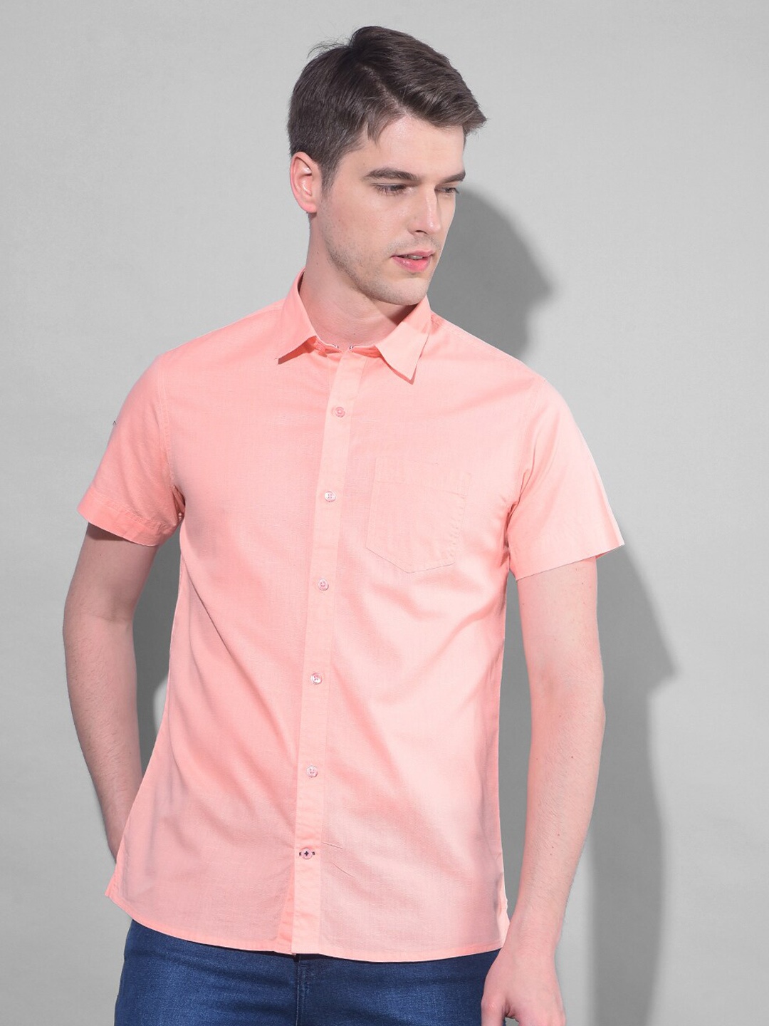 

Canary London Smart Slim Fit Cotton Casual Shirt, Peach