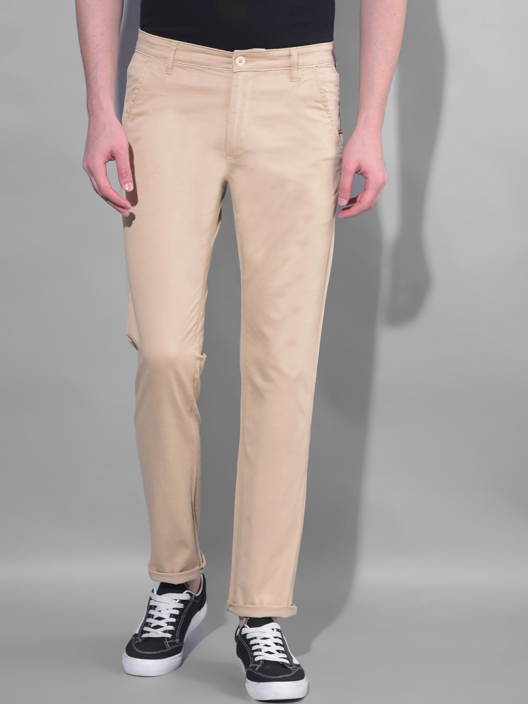 

Canary London Men Smart Slim Fit Wrinkle Free Cotton Regular Trousers, Khaki