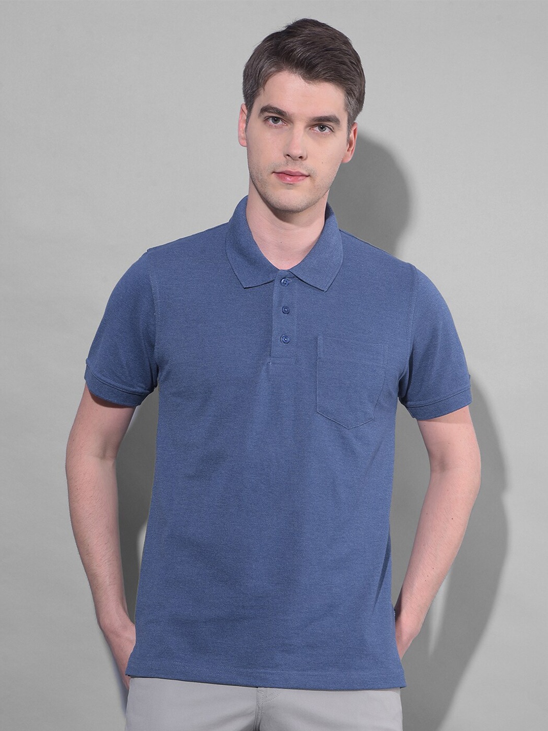 

Canary London Polo Collar Cotton Slim Fit T-shirt, Blue