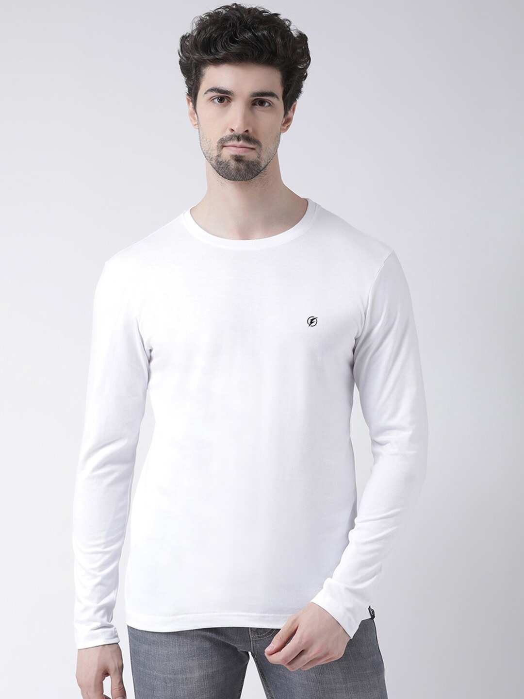 

Friskers Long Sleeves Pure Cotton Slim Fit T-shirt, White