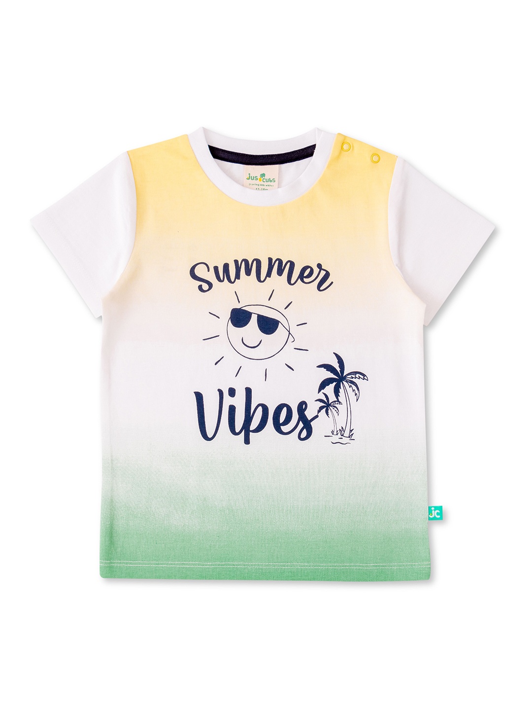 

JusCubs Boys Typography Printed Round Neck Cotton T-shirt, White