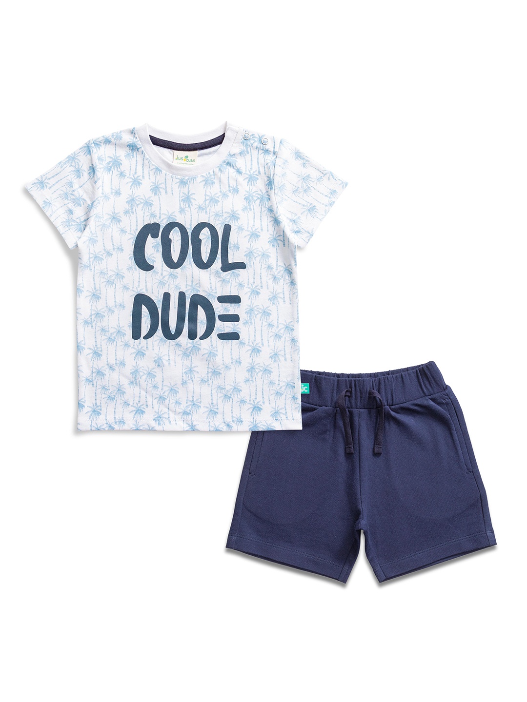 

JusCubs Boys Printed Pure Cotton T-shirt With Shorts, Blue